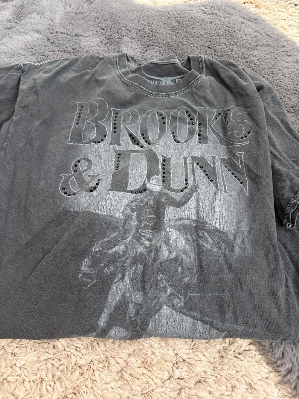 Brooks & Dunn Black Graphic Tee with Stud Accents